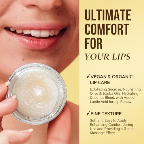 Nourishing Lip Scrub - Infused with Coconut Oil, Olive Fruit Oil, and Jojoba Seed Oil, 1.05oz - Exfoliate, Hydrate, and Glow for Luscious Lips - Image 5