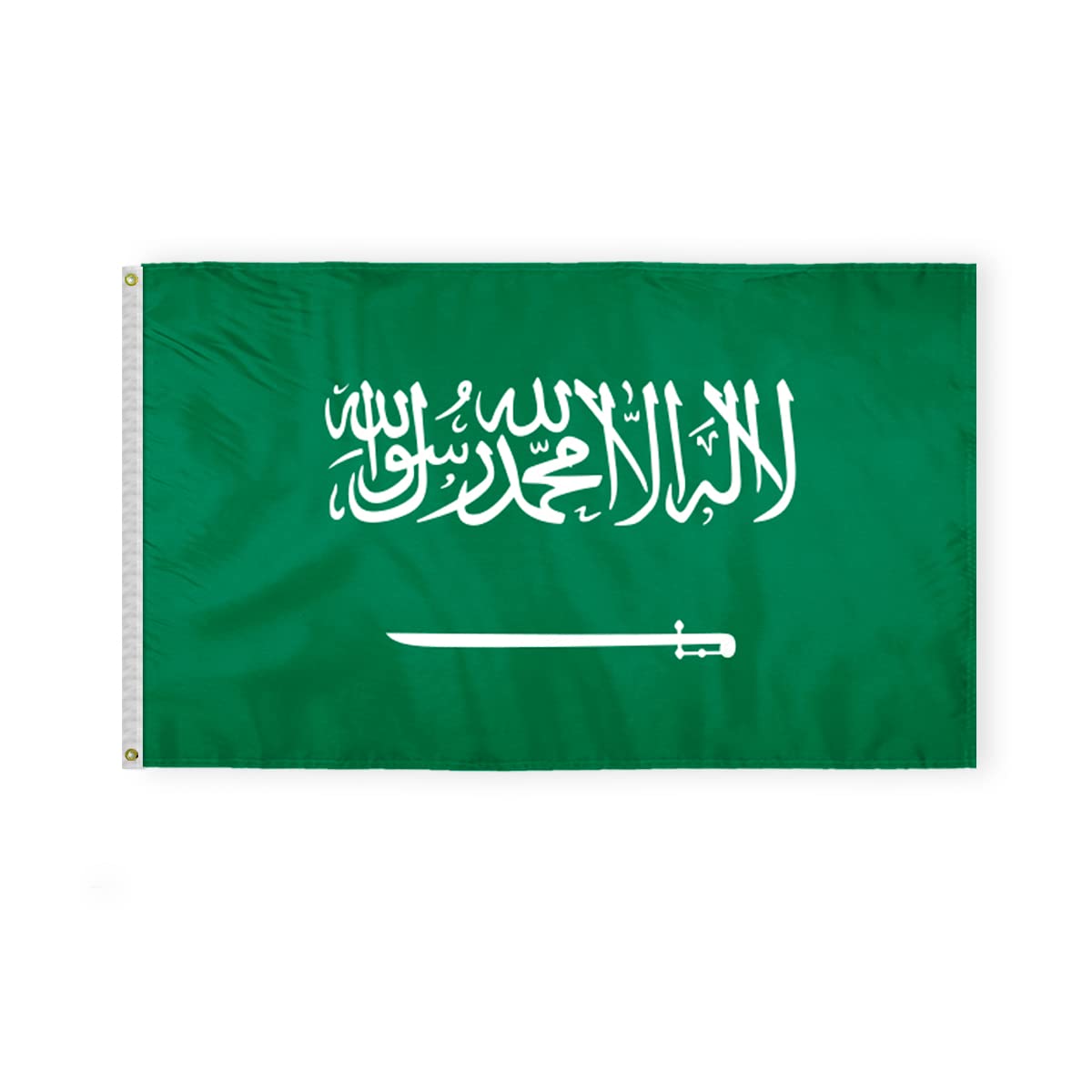 AGAS Saudi Arabia Flag 3x5 ft Polyester Fabric Double Stitched Polyester Fabric Header Metal Grommets Fade Resistant & Vivid Colors Indoor Saudi