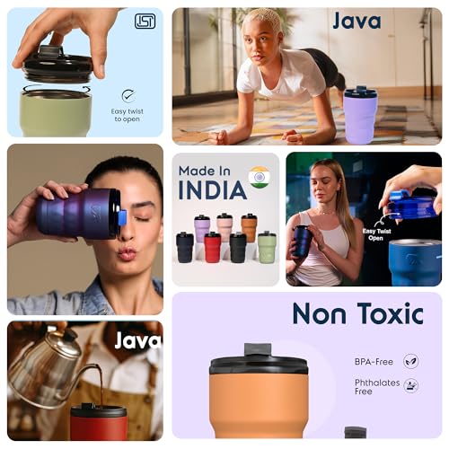 Image of Headway Java Stainless Steel Mugs 360 ml - 2 Years Brand Warranty | Insulated Coffee Mug | Travel Mug | Coffee Tumbler | Cold for 6 Hours & Hot for 3 Hours | Matcha Green