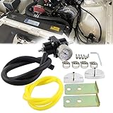BAGARAATAN 0-140 PSI Adjustable Universal Fuel Pressure Regulator, Aluminum Gas Oil Injection Pressure Regulator Kit with Gauge+140 Psi Pressure Gage AN6-6AN