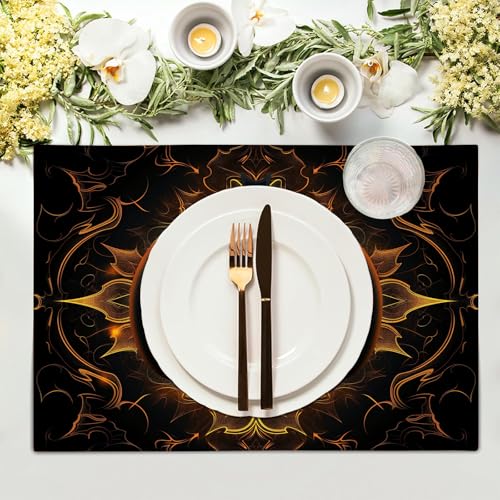 Sets de table gothiques lavables avec motif lanterne citrouille pour protéger votre table - 4