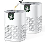 VEWIOR 2 Pack Air Purifiers for Home, Air Purifiers for Bedroom Large Room up to 1200 sq.ft with H13 HEPA Washable Filter, Aromatherapy, PM2.5 Display, Sleep Mode, Auto Mode for Dust, Smoke, Pets Hair