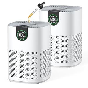 VEWIOR 2 Pack Air Purifiers with Washable Filter for Home Up to 1200ft²