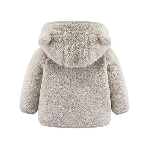 Newborn Infant Baby Boys Girls Cartoon Fleece Hooded Jacket Coat with Ears Warm Todder Kids Outwear Coat Zipper Up 0-6Y2