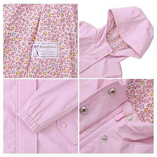 Image of Rokka&Rolla Girls' Rain Jacket Waterproof Rubber Slicker Toddler Raincoat for Little Girls 2T-12