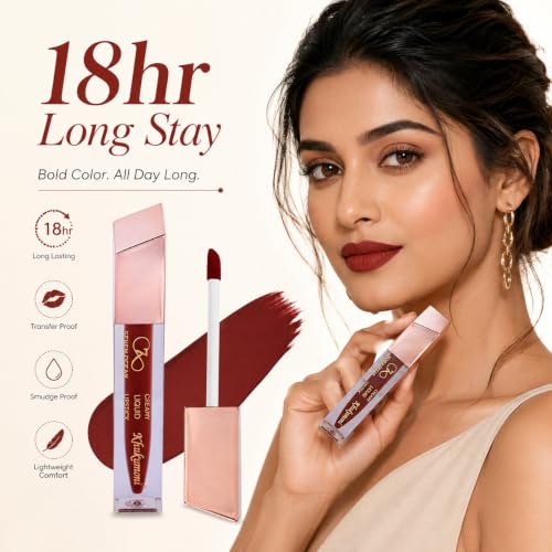 Image of Khukumoni Liquid Lipstick| Coffee Brown Shade | Long Lasting Matte Finish | Waterproof & Smudge-Proof Lipstick for Women 5ml
