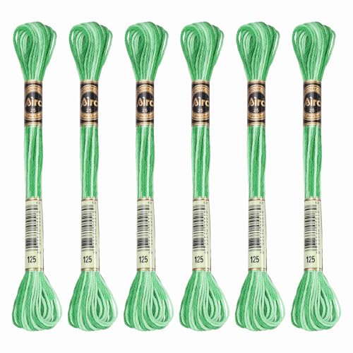 Image of PATIKIL 6 Skeins Embroidery Floss, Polyester Embroidery Threads Bracelets String for Cross-Stitch Hand Embroidery, Light Green