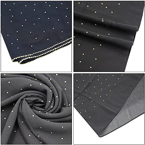 Women Soft Chiffon Rhinestone Long Scarf Shawl Fashion Muslim Hijab Head Wrap Scarves #TOP1