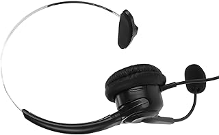 WinmetEuro Fone de ouvido para atendimento ao cliente, controle de volume, cancelamento de ruído, fone de ouvido mono ajustável para laptop para celular para call center