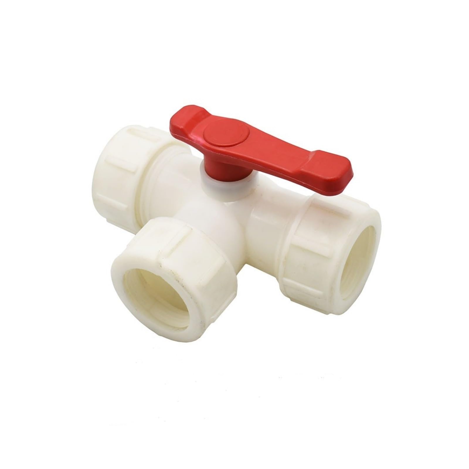 Zawór kulowy z pełnym przejściem, Trójnik z plastikowym zaworem kulowym 3-drożnym do rur wodnych PVC i PE(50 mm x TEE)