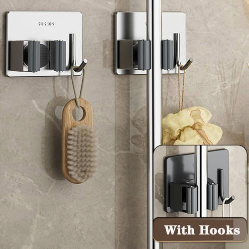 Clips gancho para escoba autoadhesivo sin taladro para pared 2