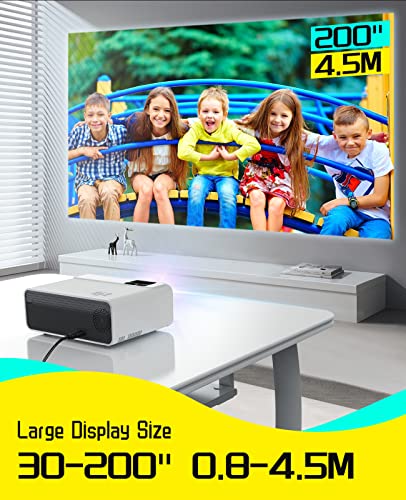 Image of Projector, ELEPHAS WiFi Mini Projector Full HD 1080P, 15000 Lux Portable Projector Compatible with iOS /Android /Tablet /PC /TV Stick /USB
