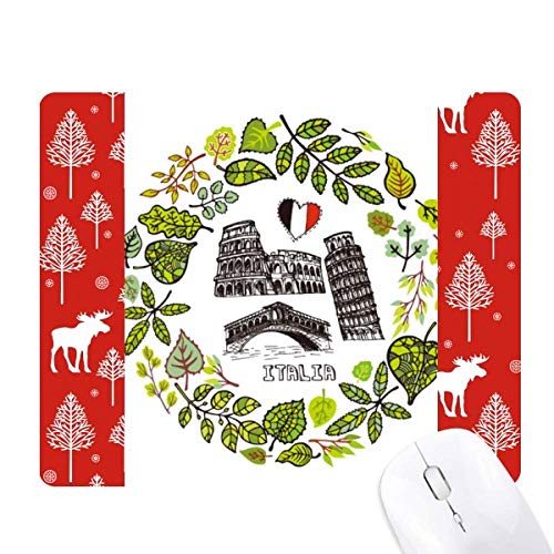 Souris Noël woods forêt italienne avec mini pont Rialto et Pise pour votre village festif