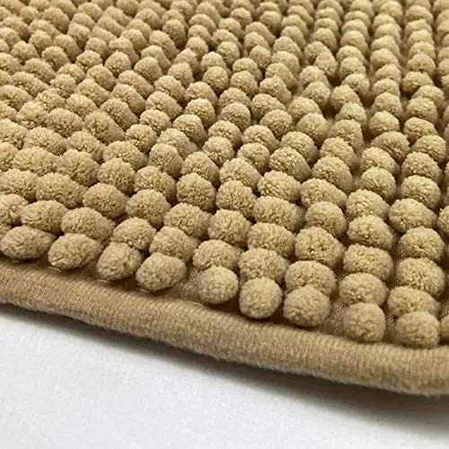 Tapete de Banheiro Antiderrapante Bolinha Microfibra 65x45 cm Cor:Bege