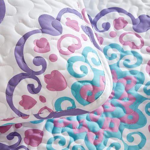 SLEEP ZONE 3-Piece Printed Quilt Set - Full/Queen Size - Lightweight Reversible Bedding Coverlet Set for All Season (Classic Circle Pattern), Full/Queen (90x96 inch | 2 Pillow Shams) - image 6
