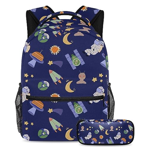Sac à dos à thème cosmique grand volume avec poches de rangement ergonomiques