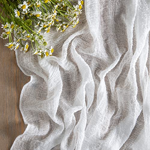 Dolopl Ivory White Cheesecloth Table Runner 10Ft Boho Gauze Table Runner 120Inch Long Sheer Cheese Cloth Table Runner For Rustic Baby Shower Bridal Wedding Birthday Decorations #TOP5