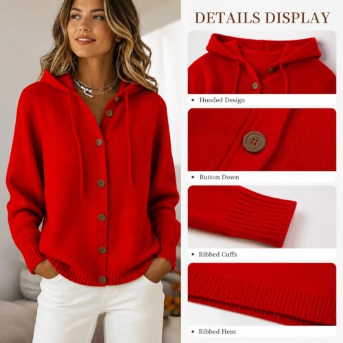 Womens Knit Hooded Cashmere Sweater