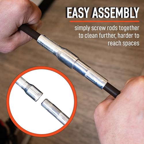 image for Chromex 24-Foot Chimney Cleaning Kit - 8x3 Ft Fiberglass Rods, 6-Inch 