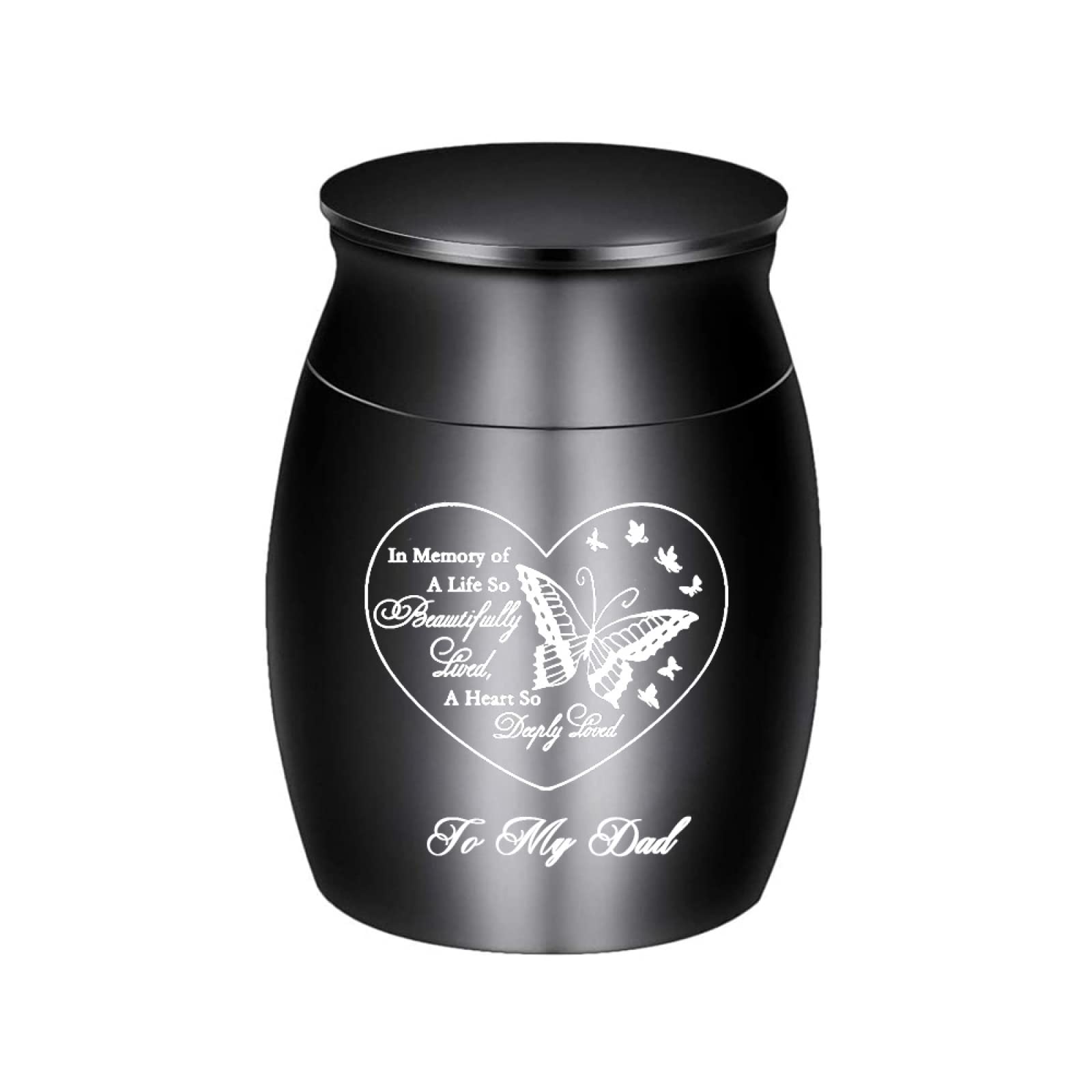 LZHLMCL Memorial Urn 40Mm Small Urns For Human Ashes Small Cremation Urns For Dad Mom Mini Keepsake Urns For Ashes Black Dad