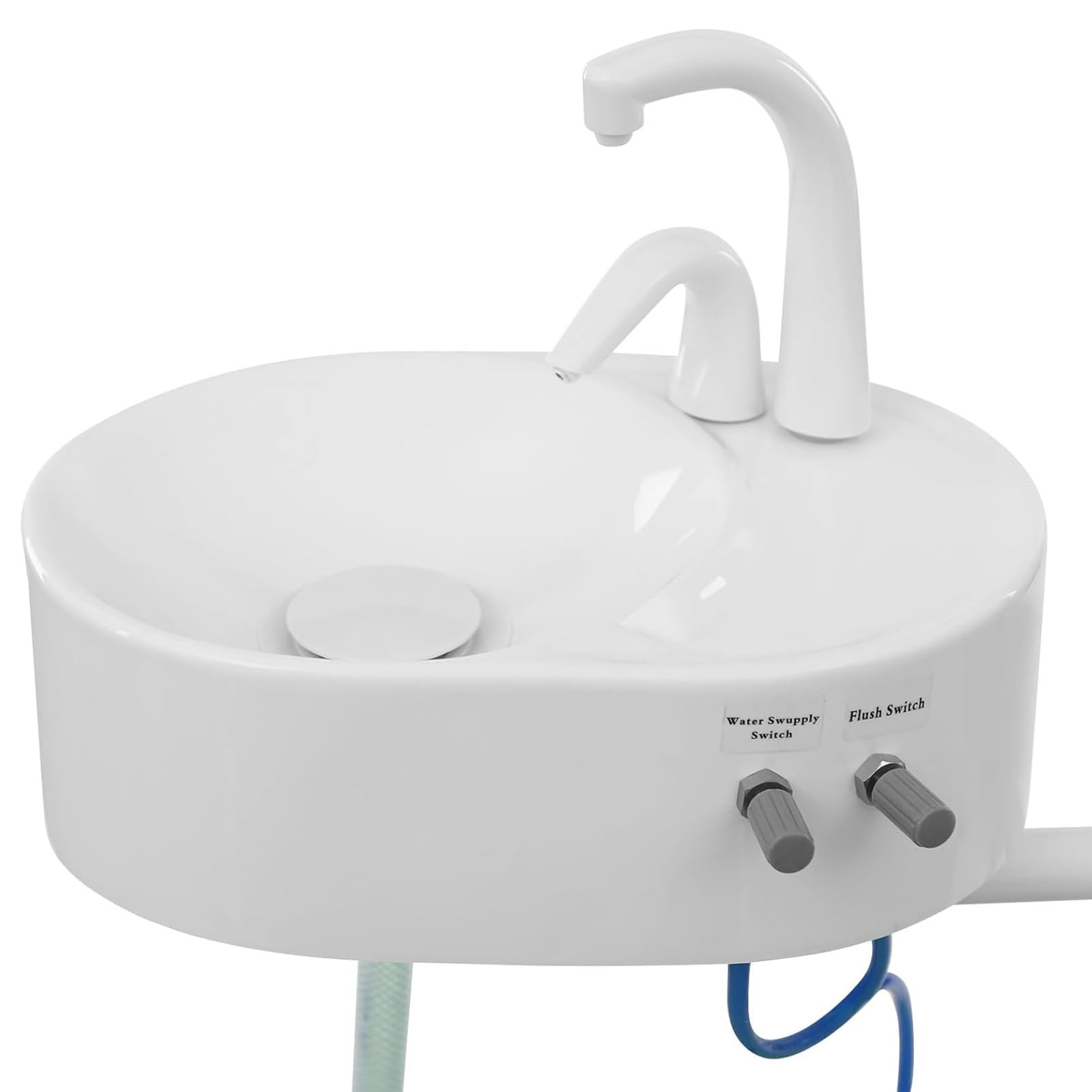 Tragbarer Klappbarer Zahnarztstuhl mit LED-Beleuchtung und Speibecken, Höhen und Rückenlehne Verstellbar, für Hausbesuche, Salons und Kosmetikstudios