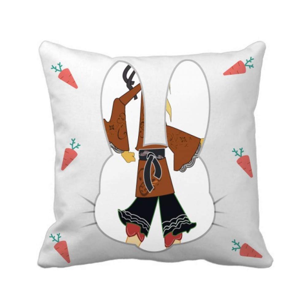 Housse de coussin lapin pour un salon zen inspiré de l'art traditionnel