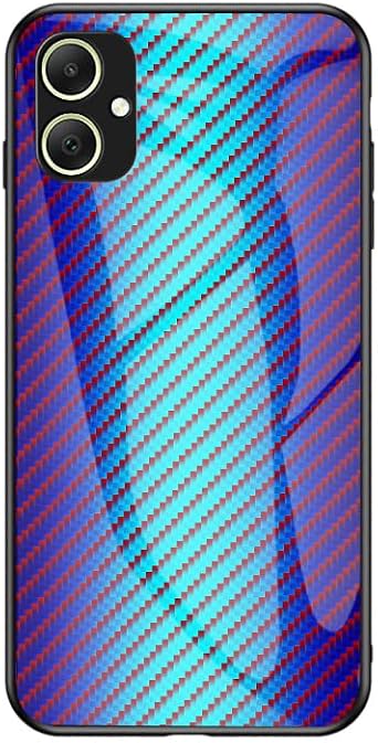 Compatible with Realme C3 4G Case,Anti-Drop 2 in 1 PC Glass Back Panel+TPU Phone Case Cover Blue