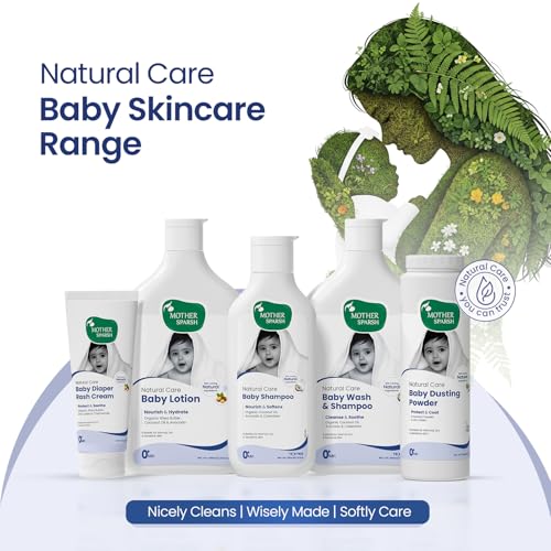 Image of Mother Sparsh Natural Care Baby Wash & Shampoo-400ml | Baby Head to Toe Wash | Tear Free Formula With Organic Coconut Oil, Calendula & Avocado | Suitable for Newborn Sensitive Skin