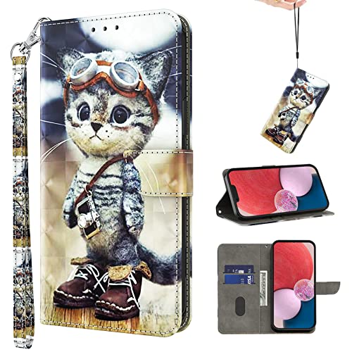 VODEFOX Case for Samsung Galaxy S24 Plus,Galaxy S24+ Phone Case Wallet,Cute 3D Flip Folio PU Leather Protective Cover with Card Holder Magnetic Closure for Samsung S24 Plus - Naughty Cat