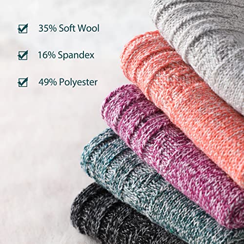 Image of Pleneal Wool Socks for Women - Womens Wool Socks Winter Warm Cozy Knit Sock for Women Men