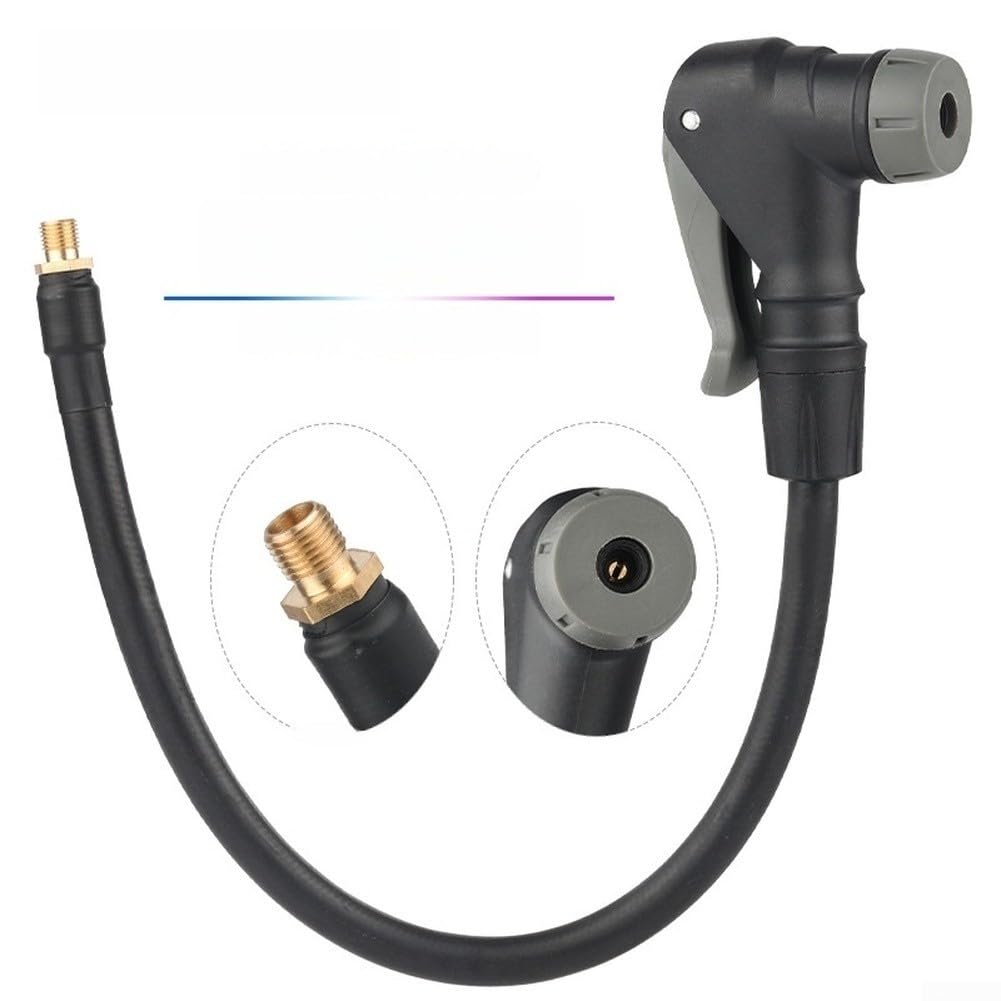 Tubo di prolunga per pompa bici valvola Presta in gomma EPDM con raccordi ottone flessibile 50 cm nero