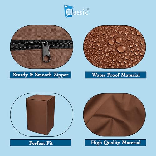 Image of Classic Top Load Washing Machine Cover Suitable For LG 7 Kg, 7.2 Kg, 7.5 Kg, 8 Kg, Waterproof & Dustproof (56cmsX56cmsX88cms, Brown)