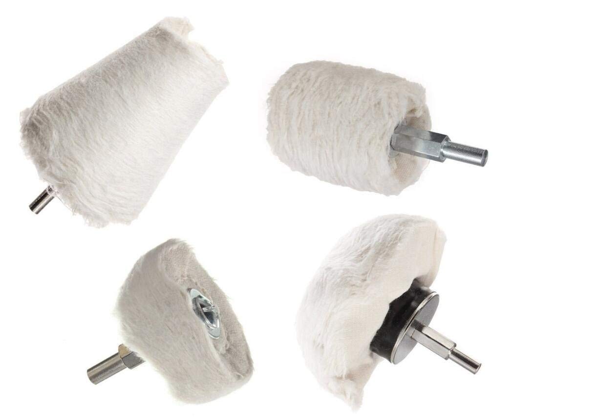 Buffing Polishing Wheel for Drill Aluminum Drill Buffer Cotton Buffing Pad Polishing Car Wheel Buffer Polisher Kit Drill Attachment (4 Pcs)