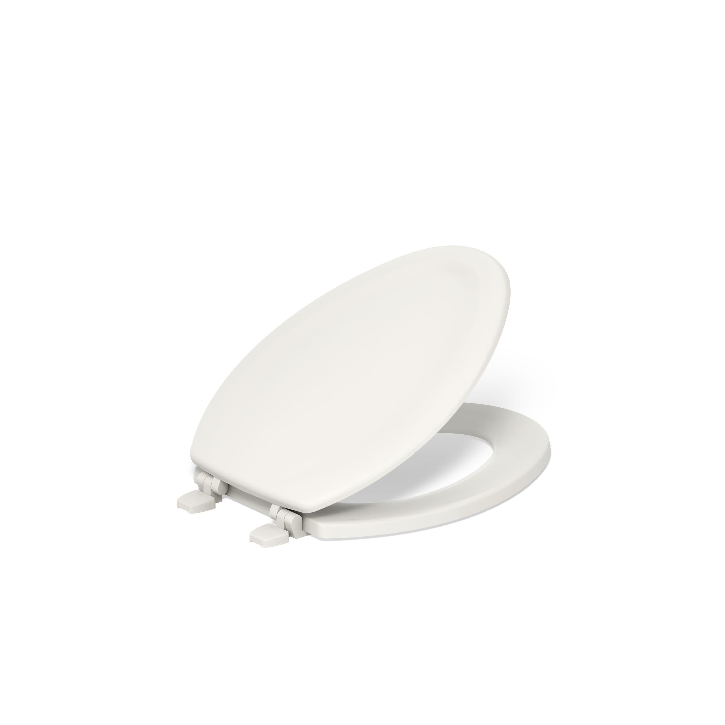 KOHLER Lunette WC allongée en bois moulé avec charnières en plastique de couleur assortie K-4647-96 Biscuit