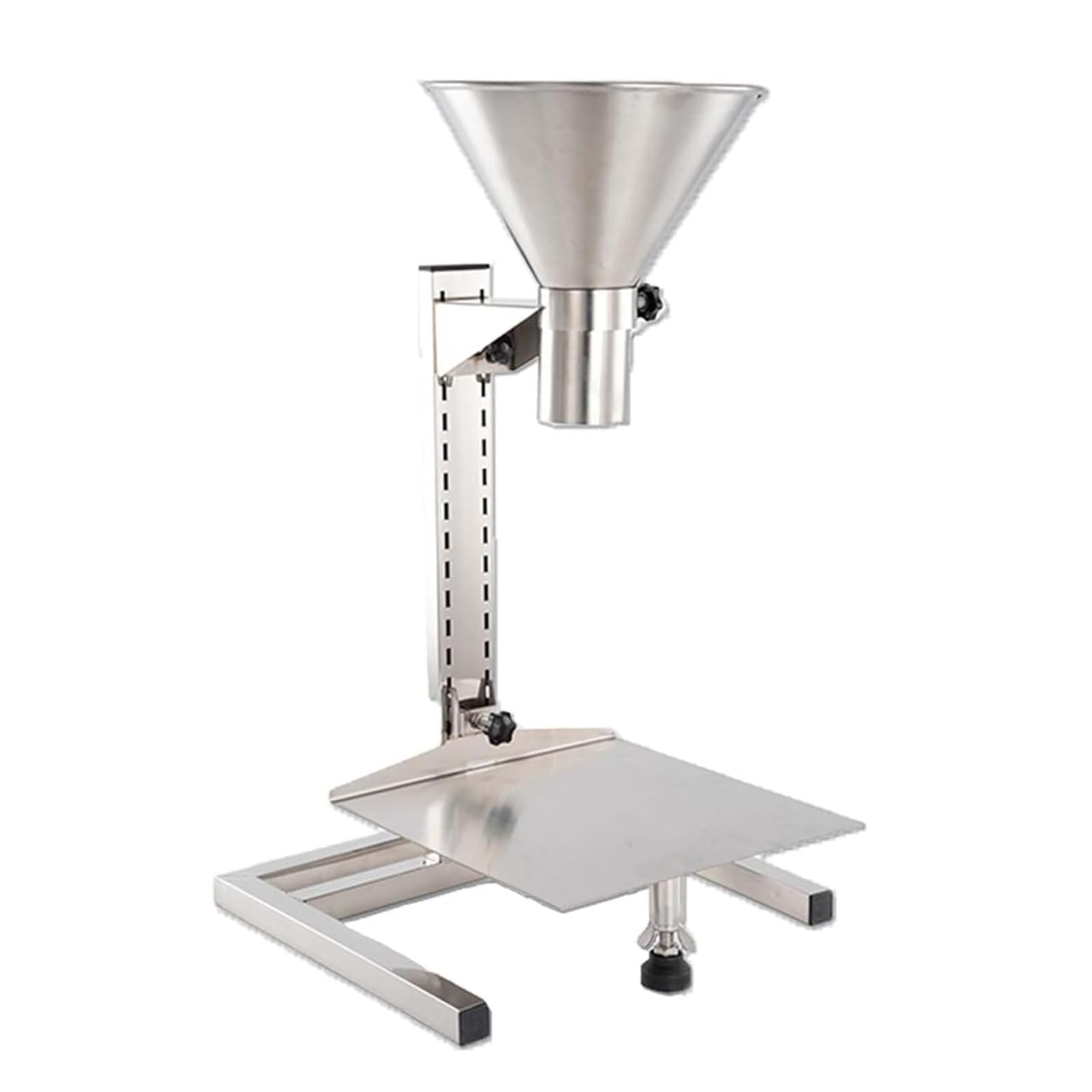 Tolva de alimentación de acero inoxidable, embudo comercial de acero inoxidable con soporte, perfecto para materiales en polvo, granulados, líquidos y pastas en cocinas y uso industrial.(8cm)