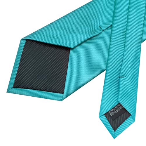 Image of JEMYGINS Formal Necktie Solid Color Tie and Pocket Square with Tie Clip Lapel Pin Sets for Men 4PCS