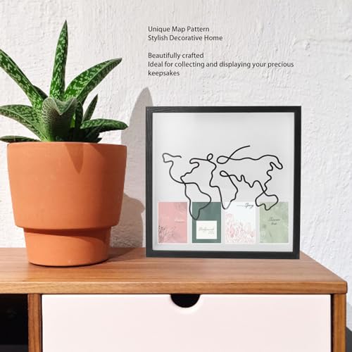 Caixa de Dinheiro Com Moldura de Mapa, Caixa de Sombra para Arquivo de Aventura de Viagem, 29cm, Exi