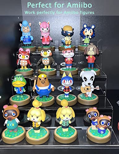 Winkine Acrylic Stands For Display, 3 Pack Display Shelf Riser Compatible With Funko Amiibo Pop Action Figures, 4 Tier Acrylic Displays, Tabletop Acrylic Display Risers For Decoration And Organizer #TOP3