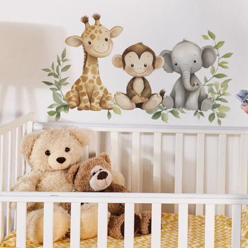 Vinilo decorativo Safari acuarela para pared niños miniatura 6
