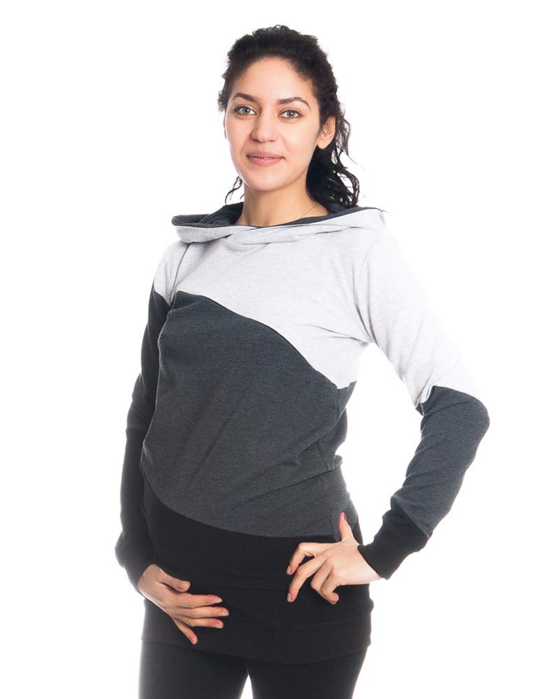 MijaCulture 2 en 1 Sudadera Jersey de Maternidad y Lactancia Tiffany 9094
