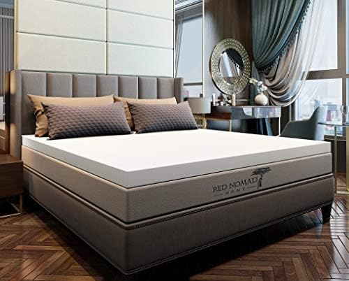 Red Nomad Memory Foam Mattress Pad 4 Inch - Twin Size Mattress Topper for Back Pain Relief. Breathable, Comfortable Cooling Bed Pad/Made in The USA