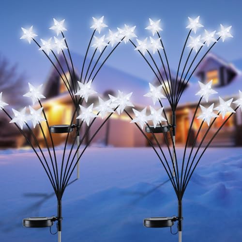 Fohil Solarlampen für Außen Garten 4 Stück 32LED Solar...