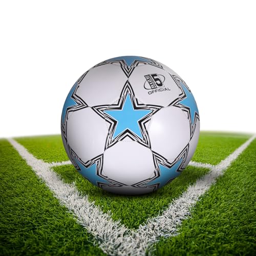 pwavum Ballon de football taille 5 - Taille officielle - En cuir synthétique - Pour enfants - Pour l'intérieur et l'extérieur - Unisexe - Juniors et adultes - Entraînement des joueurs de football