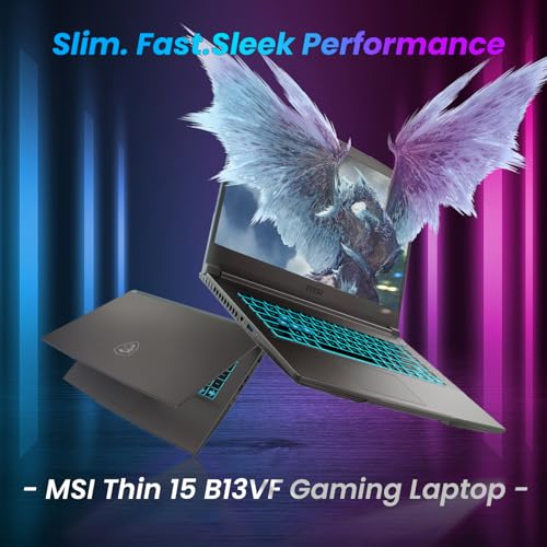 Image of MSI Ultra Thin 15 VR-Ready Gaming Laptop, 15.6 inch FHD 144Hz, Intel i5-13420H(Beats Ryzen 7 7435HS), NVIDIA GeForce RTX 4060, 32GB RAM, 4TB SSD, Backlit KB, Wi-Fi 6, Bundle with PCO Notebook Fold Cooler