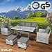 BRAST® Gartenmöbel Set Delight | bis zu 7 Personen viele Farben | incl. extra Dicke Kissen | TÜV geprüft | Outdoor Loungemöbel Sitzgruppe Essgruppe Garnitur | Grau/Anthrazit