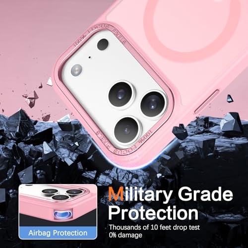 YINLAI Magnetic for iPhone 17 Pro Max Case, Slim Fit 17 Pro Max Case [Compatible with Magsafe] Women Men Classic Translucent Matte Anti-Fingerprint Shockproof Protective Phone Case 6.9", Tender Pink by YINLAI - Image 8