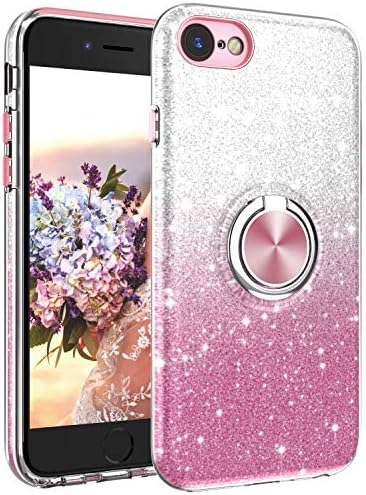 Amazon Com Iphone 7 Case Iphone 8 Case Nclcase Bling Sparkly Glitter Cute Phone Case For Women Girls With Kickstand Slim Fit Drop Protection Shockproof Cover For Iphone 7 Iphone 8 Pink Cell Phones