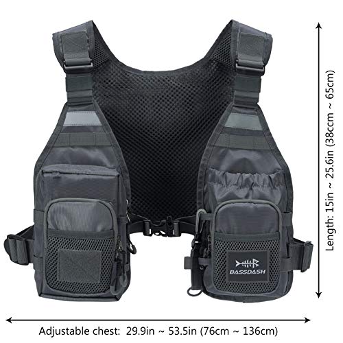 Image of Bassdash FV08 Ultra Lightweight Fly Fishing Vest for Men and Women Portable Chest Pack One Size Fits Most