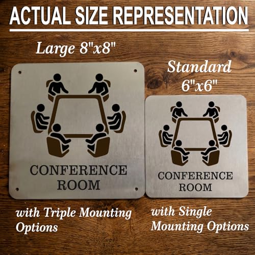 Image of CONFERENCE, CONSULTING ROOM Sign, 8x8 Inch, Durable Steel, Dual Mount
