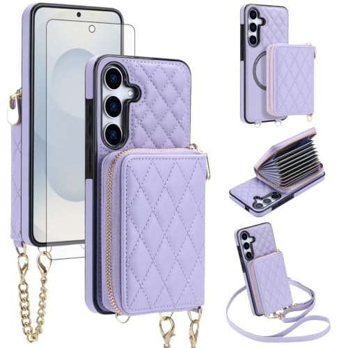 Étui portefeuille amovible pour Samsung S25 FE avec bandoulière et porte-cartes